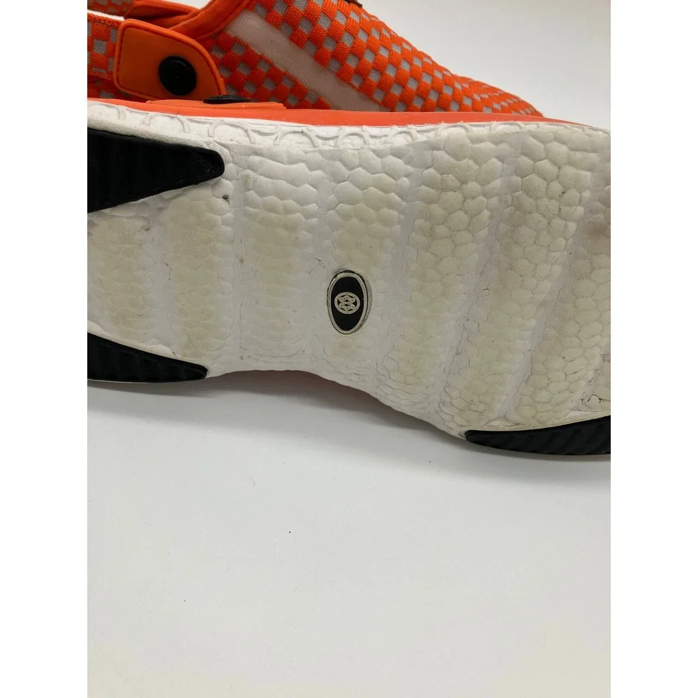 Unisex Orange White Checkered Summer Clogs Slip On Water Shoes Size 42 Mens 9